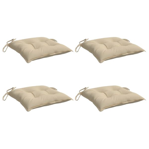 vidaXL Chair Cushion Set of 4 Beige Oxford fabric (100% polyester)