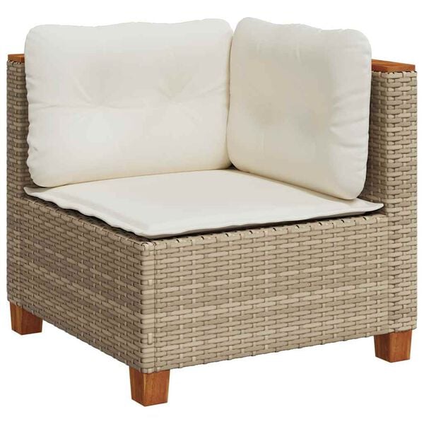 vidaXL Garden Sofa Set Beige, Cream white
