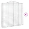vidaXL Gabion Basket Set of 2 Silver Galvanized Iron Decorative Inserts