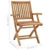 vidaXL Patio Chair Set of 2 Green, Natural Teak Fine sanded teak hardwood