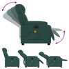 vidaXL Electric Massage Recliner Chair Dark Green Fabric