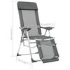 vidaXL Folding Camping Chairs 2 pcs with Footrest Gray Aluminum