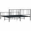 vidaXL Bed Frame Black Powder-Coated Steel 72 x 84 in Bed Frame