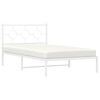 vidaXL Bed Frame White Powder-Coated Steel 42 x 80 in Industrial