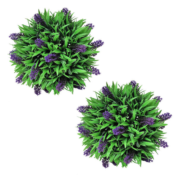 vidaXL Artificial Plant Set of 2 Mixed green with purple accents