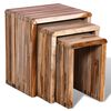vidaXL Side Table Set of 3 Various shades of teak Reclaimed teak