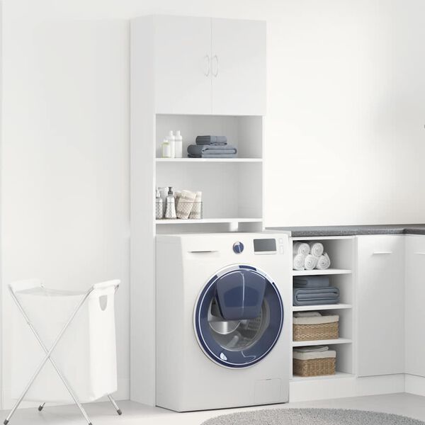 vidaXL Washing Machine Cabinet White 25.2x9.4x74.8" Engineered Wood