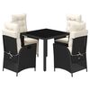 vidaXL Garden Dining Set Black,Cream white