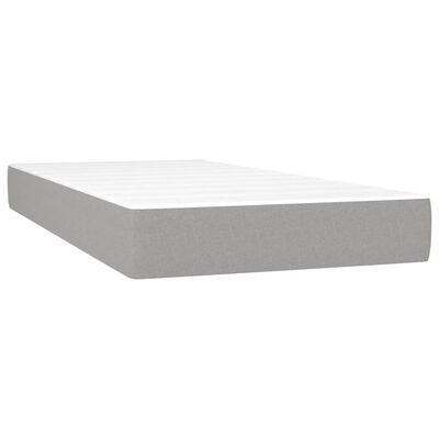 vidaXL Box Spring Bed with Mattress Light Gray Twin XL Fabric