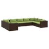 vidaXL Garden Lounge Set Brown PE rattan Large Modular
