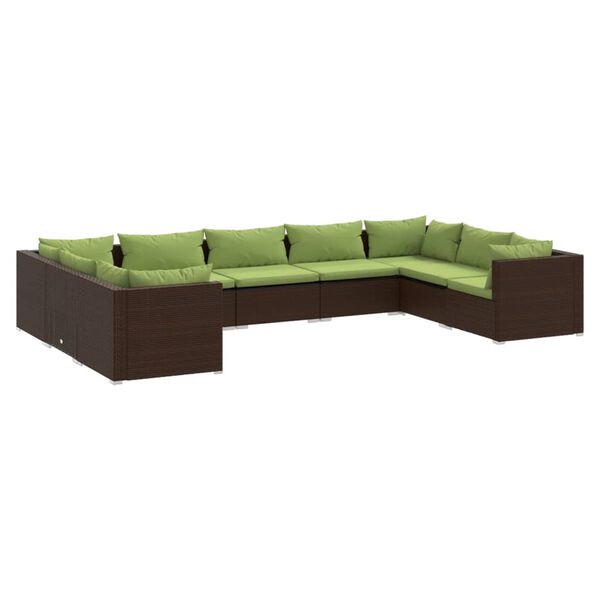 vidaXL Garden Lounge Set Brown PE rattan Large Modular