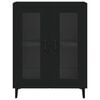 vidaXL Black Sideboard Engineered wood and glass Medium Sideboard