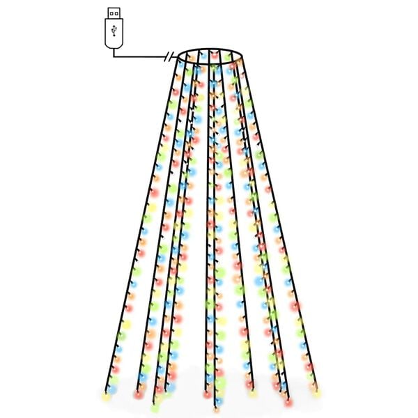 vidaXL Tree Light Colorful PVC Extra Tall Colorful