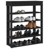 vidaXL Shoe Rack Black Engineered Wood Medium Shoe Rack Rectangular