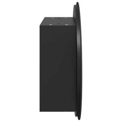 vidaXL Bathroom Cabinet with Round Mirror&LED Black 18.5"x18.5"x6.9"