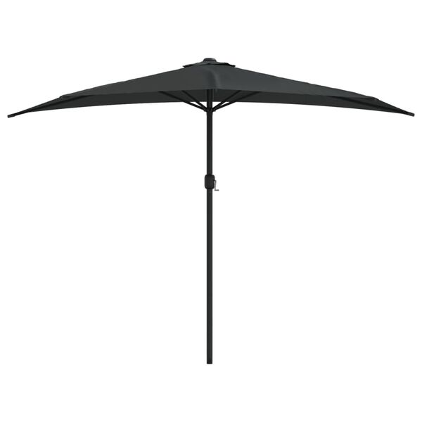 vidaXL Balcony Parasol Black Fabric, steel, aluminum 118.1x61.0x87.8 in