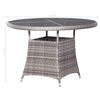 vidaXL Garden Dining Set Anthracite, Grey PE rattan, Steel, Glass Medium