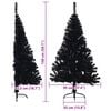 vidaXL Artificial Pre-lit Christmas Tree with 150 LEDs Black 59.1" PVC