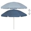 vidaXL Beach Parasol Blue Polyester Medium Tiltable Beach Parasol