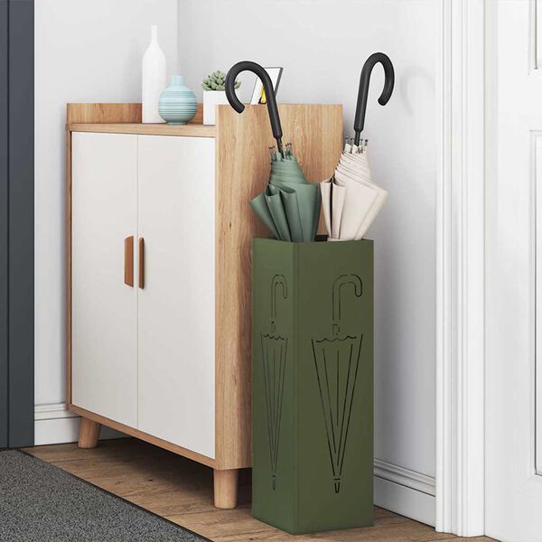 vidaXL Umbrella Stand Olive 15.5 x 15.5 x 49 cm Metal