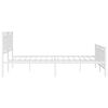 vidaXL Bed Frame White Powder-Coated Steel Full Bed Frame Rectangular