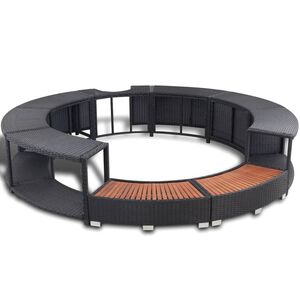 vidaXL Hot Tub Surround Black