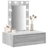 vidaXL Dressing Table Grey 23.62 x 15.75 x 27.56 in Engineered Wood