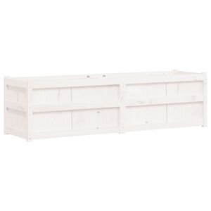 vidaXL Garden Planter White Solid Pine Wood 70.9x19.7x19.7 in