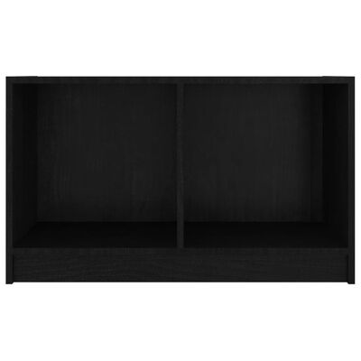 vidaXL TV Stand Black 27.6"x13"x16.5" Solid Wood Pine