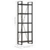 vidaXL Bookcase Black Solid rough mango wood, powder-coated steel Medium