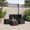 vidaXL Garden Sofa Set Black PE rattan Medium Modular Garden Sofa Set