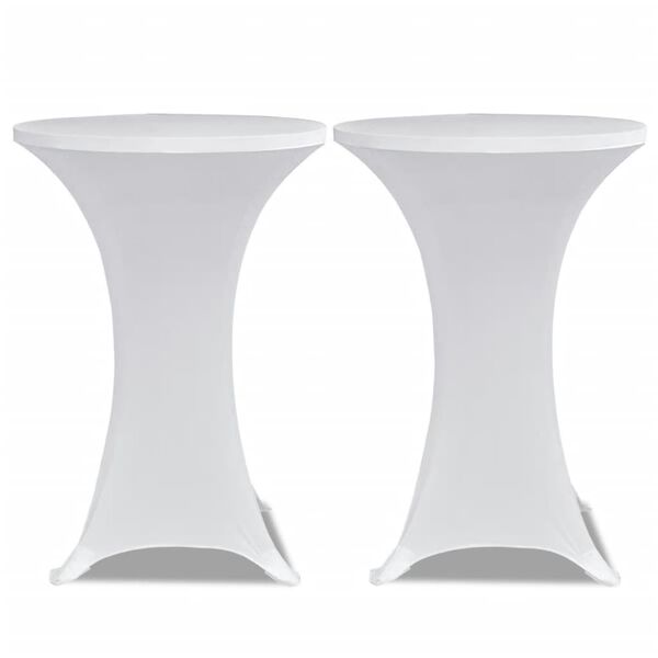 vidaXL Table Cover Set of 4 White Polyester 90%, Elastane 10% Ø31.5 in