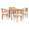 vidaXL 5 Piece Patio Dining Set with Cushions Solid Teak Wood