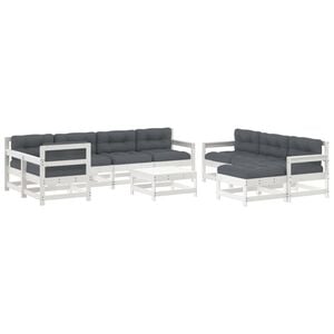 vidaXL Garden Lounge Set White, Anthracite