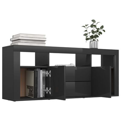 vidaXL TV Cabinet High Gloss Black 47.2"x11.8"x19.7" Engineered Wood