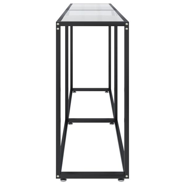 vidaXL Console Table Clear Tempered glass, Powder-coated steel