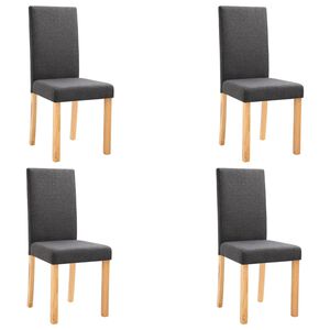 vidaXL Dining Chair Set of 4 Dark Gray Fabric Standard Ergonomic