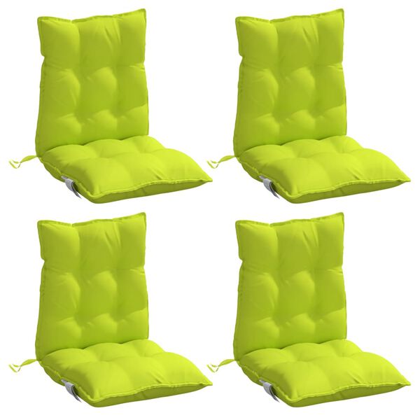 vidaXL Lowback Chair Cushion Set of 4 Bright green Oxford fabric