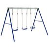 vidaXL Outdoor Swing Set Blue and dark green Painted steel, Polyethylene
