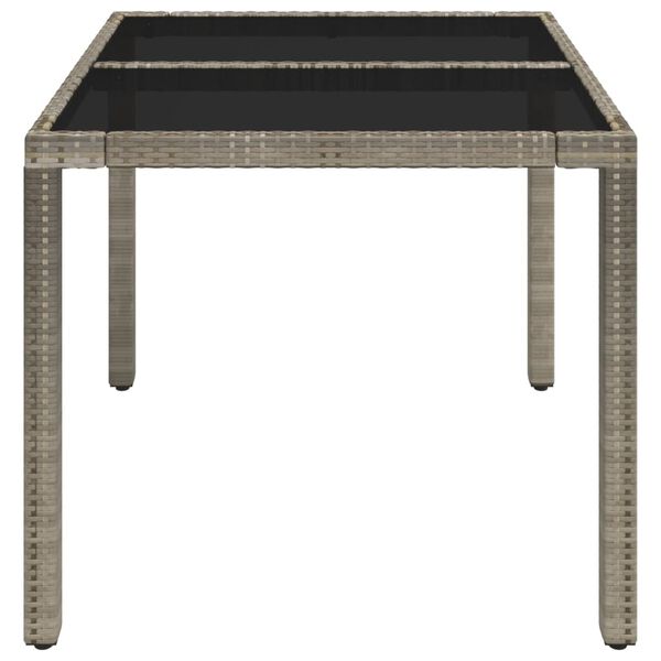 vidaXL Garden Table With Glass Top Grey