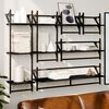 vidaXL Wall Shelf Set Set of 6 Black Engineered wood, metal Large