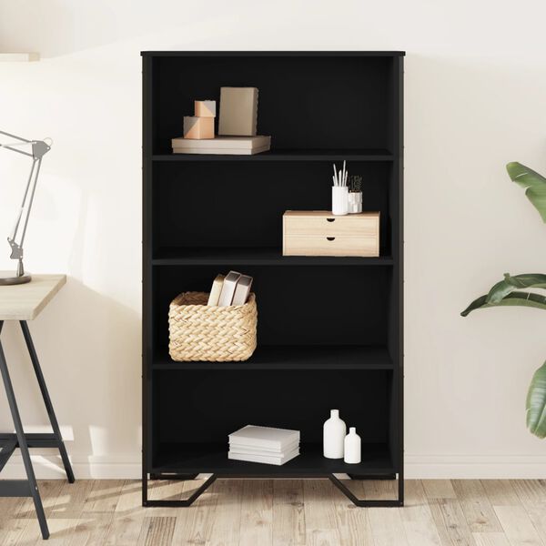 vidaXL Bookcase Black Engineered wood 31.5x12.2x54.1 in Bookcase