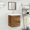vidaXL Sink Cabinet With Basin Set of 2 Smoked oak, White