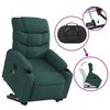 vidaXL Electric Stand Up Massage Recliner Chair Dark Green