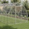vidaXL Chicken Run Galvanized Large Durable Metal Chicken Coop