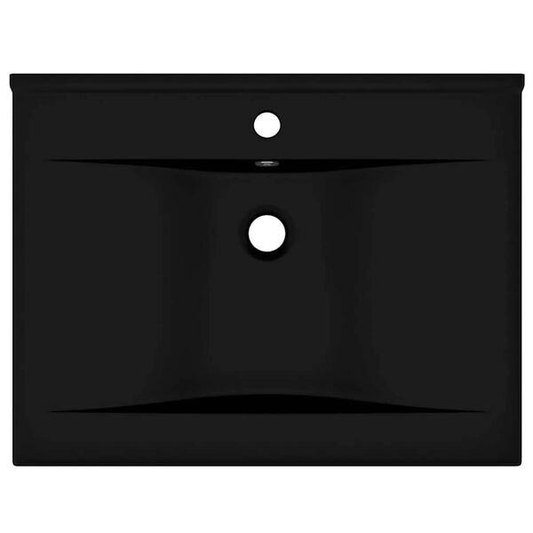 vidaXL Luxury Basin with Faucet Hole Matt Black 23.6x18.1" Ceramic