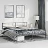 vidaXL Bed Frame Black Steel Double Modern Bed Frame Rectangular