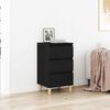 vidaXL Bedside Cabinet with Drawer Black Oak 15.75 x 13.78 x 27.56 in