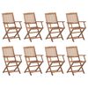 vidaXL Folding Chairs with Cushions 8 pcs Solid Acacia Wood