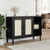 vidaXL Sideboard Black Solid pine wood, Engineered wood, Poly rattan Large